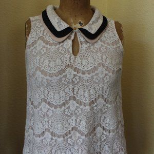 Lace & Chiffon Sleeveless Top